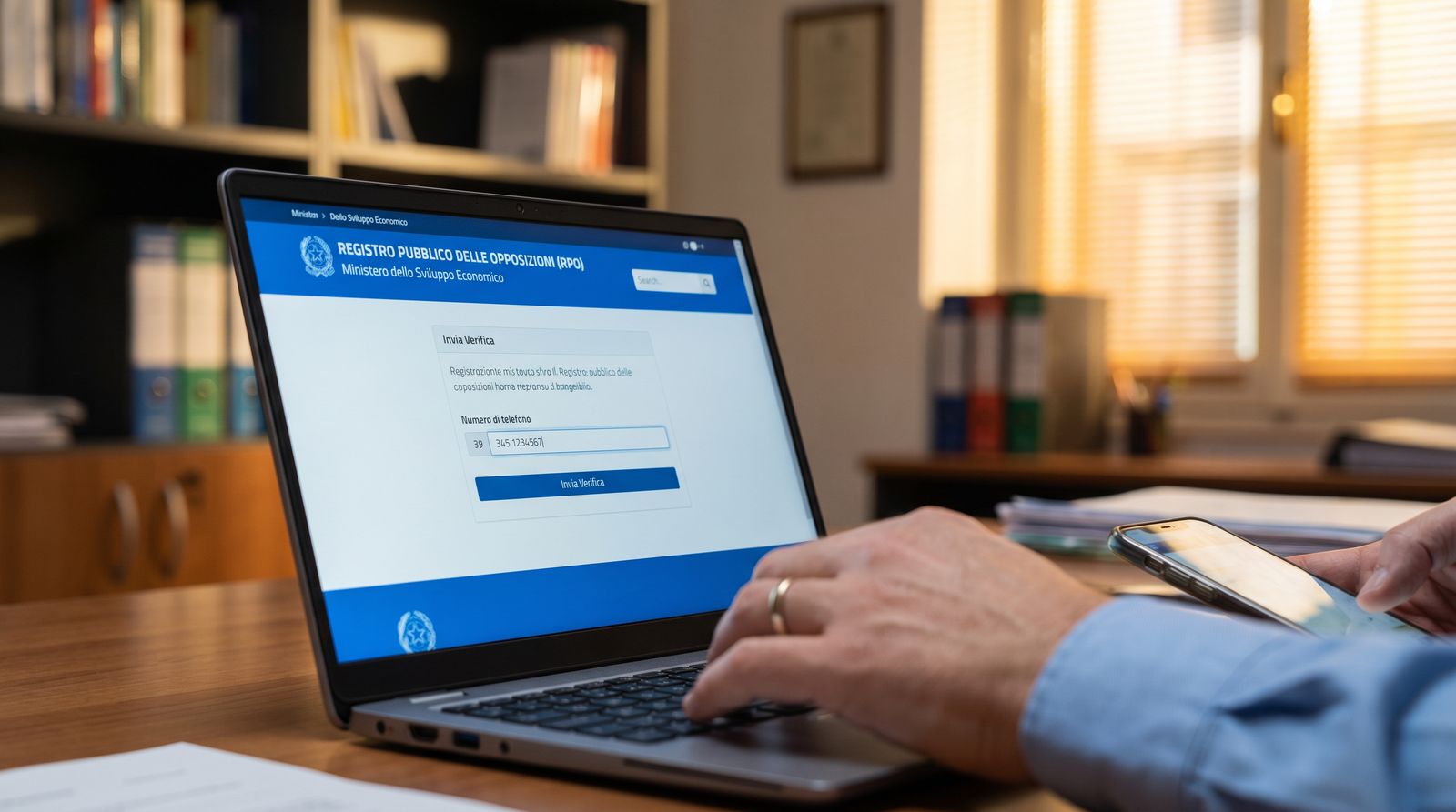 Verifica numero di telefono sul portale RPO